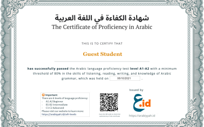 Uji Kemampuan Bahasa Arab Level A1-A2 CEFR
