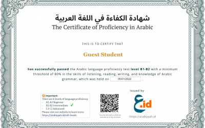 Uji Kompetensi Bahasa Arab Level B1-B2 CEFR
